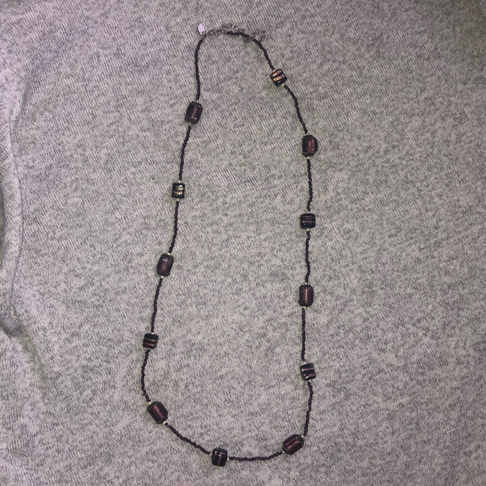 Lia Sophia purple beaded long necklace